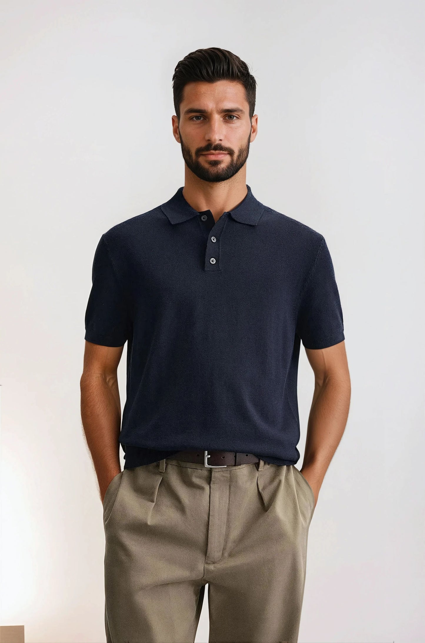 Firenze Cotton Polo - Navy