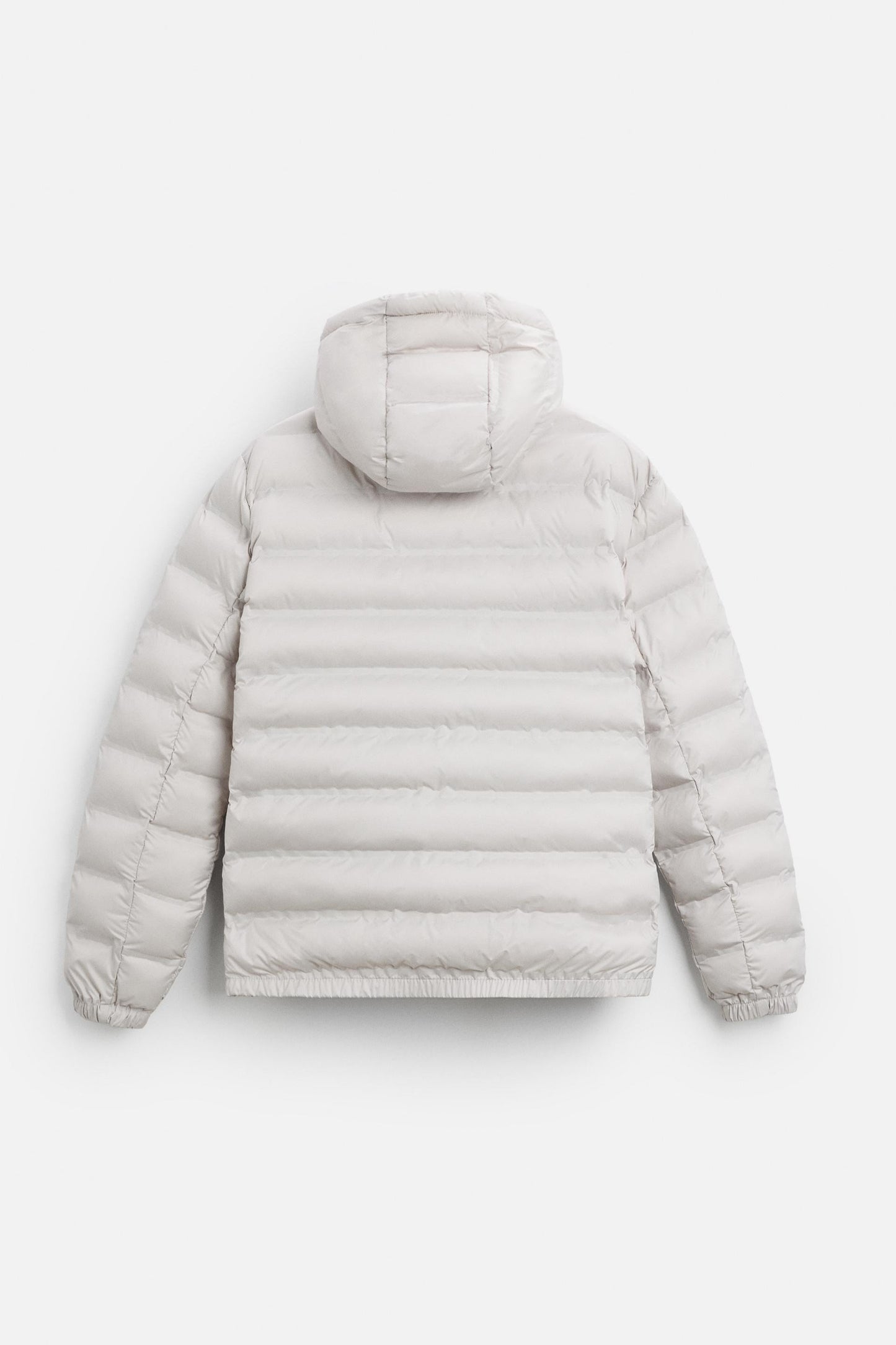 Padded jacket with hood light grey