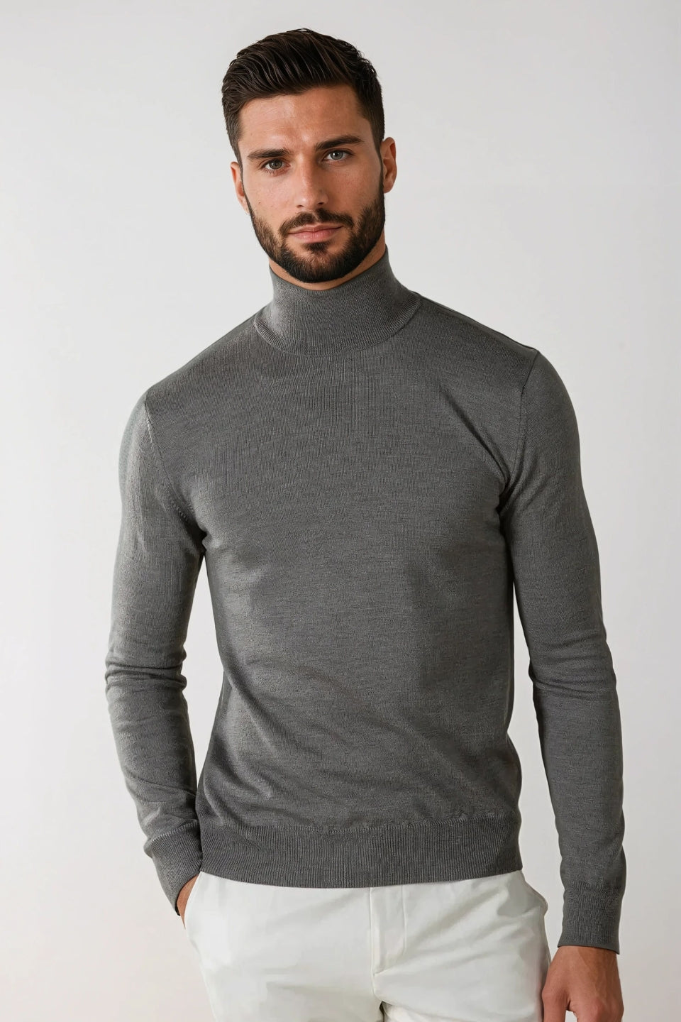 Lugano Cashmere turtleneck dark gray