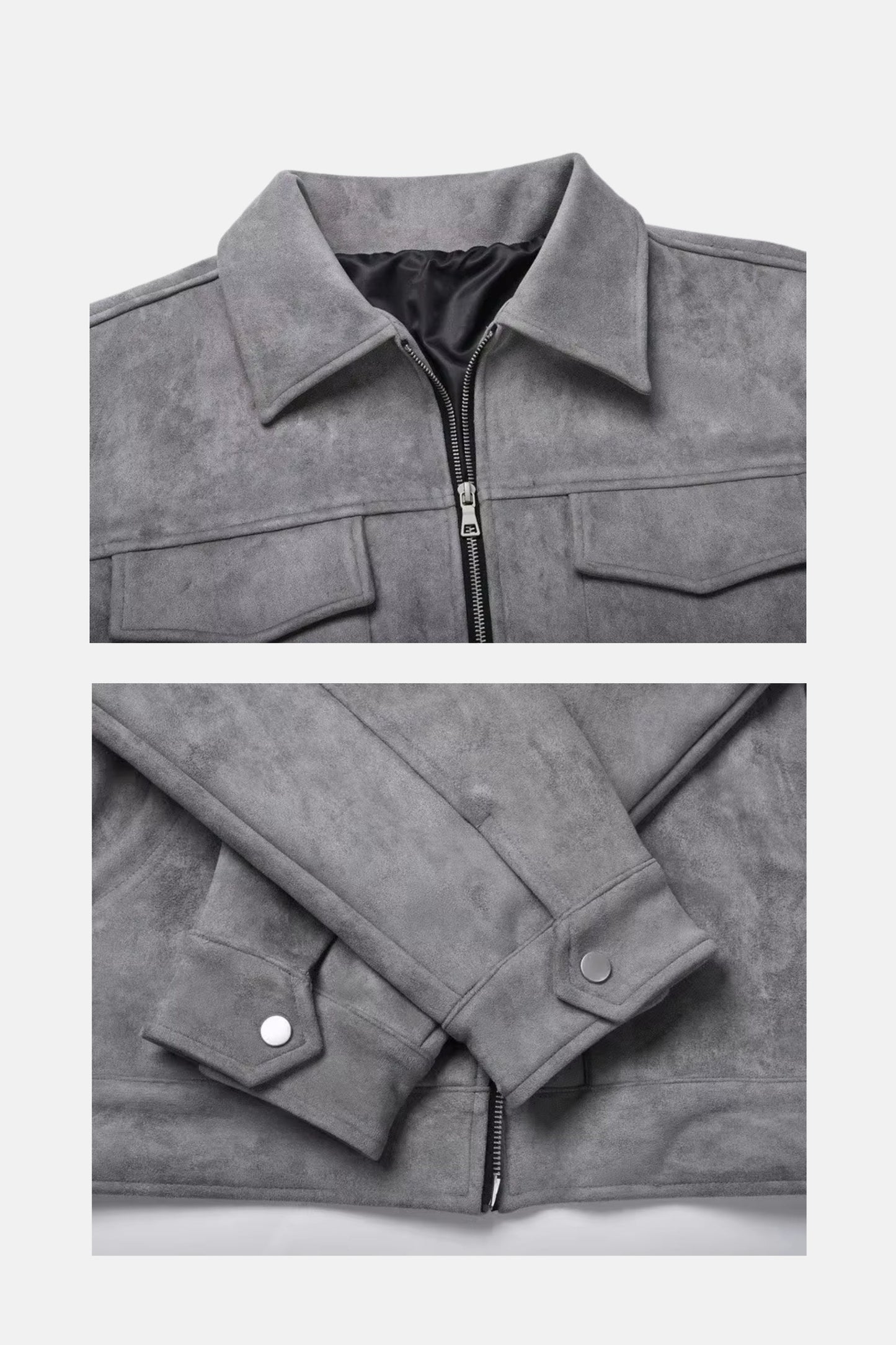 Luxurious suede jacket grey