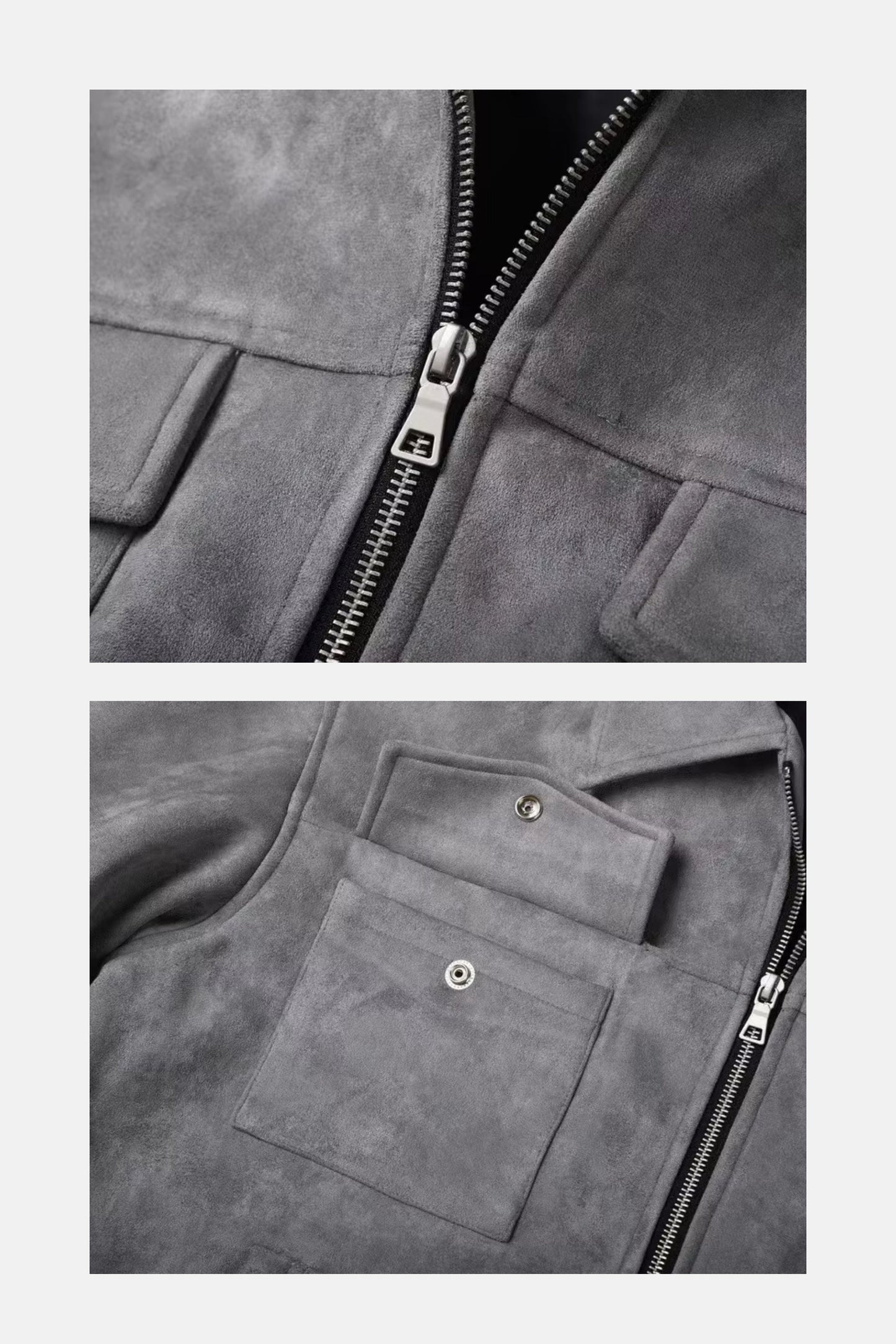 Luxurious suede jacket grey
