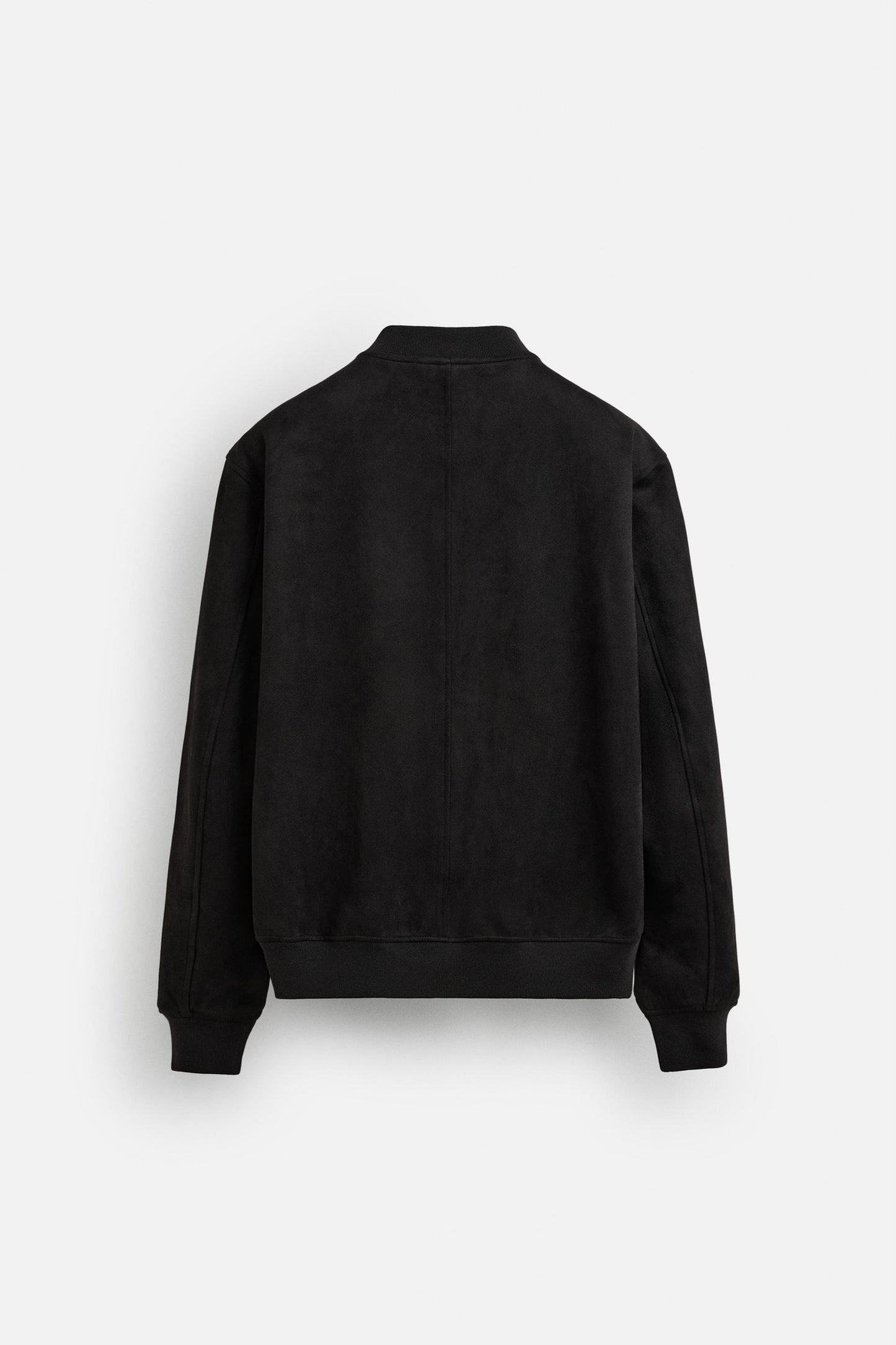 Luxurious suede bomber jacket black