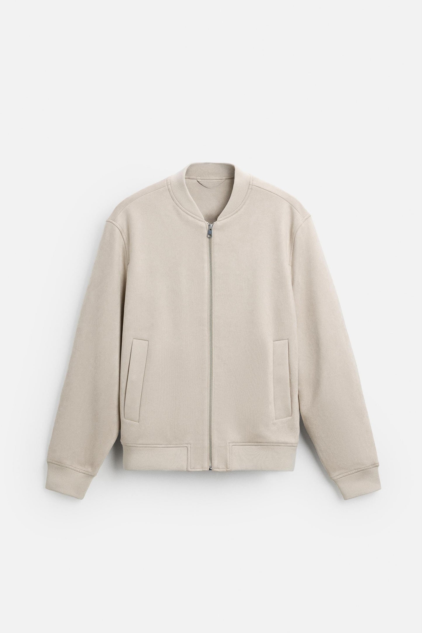 Luxurious suede bomber jacket off-white