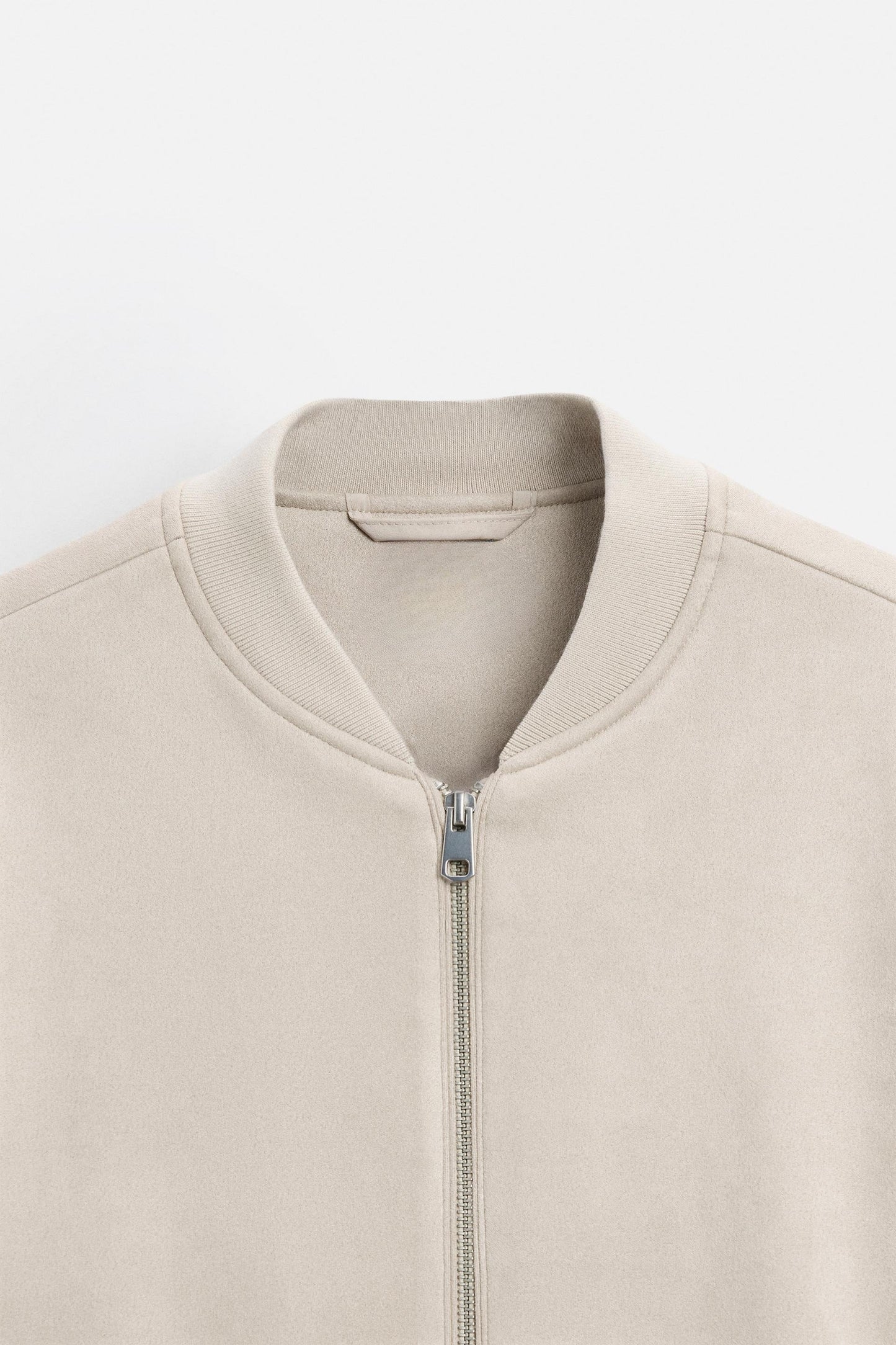 Luxurious suede bomber jacket off-white
