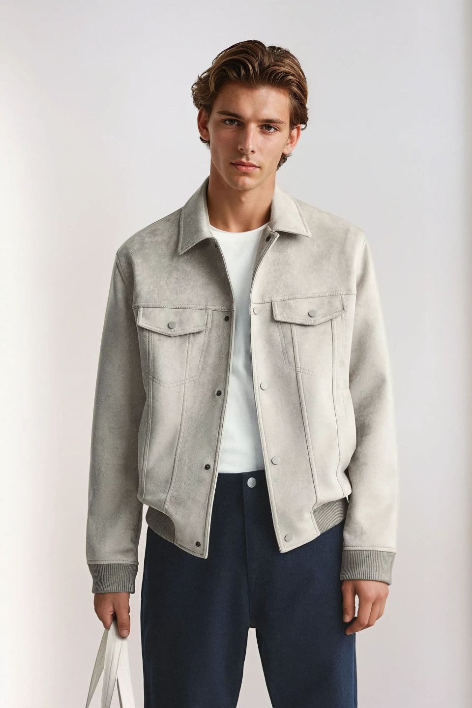 Luxurious suede jacket light beige