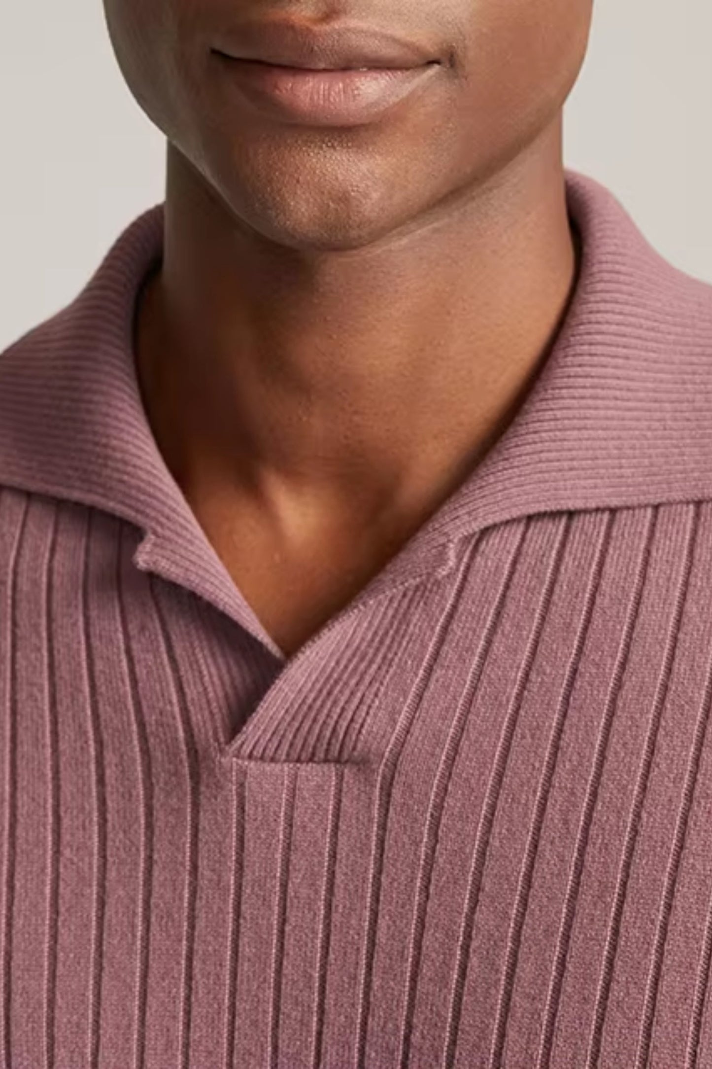 cashwool polo long pink