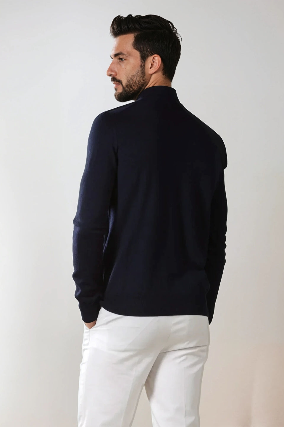 Portofino Cashmere Mockneck – Midnight Blue