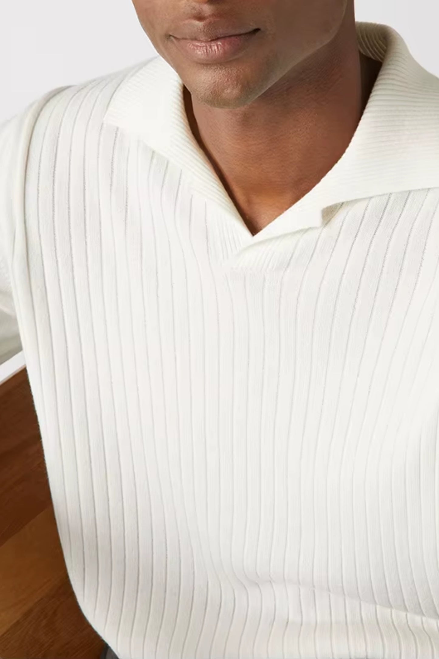cashwool polo long white