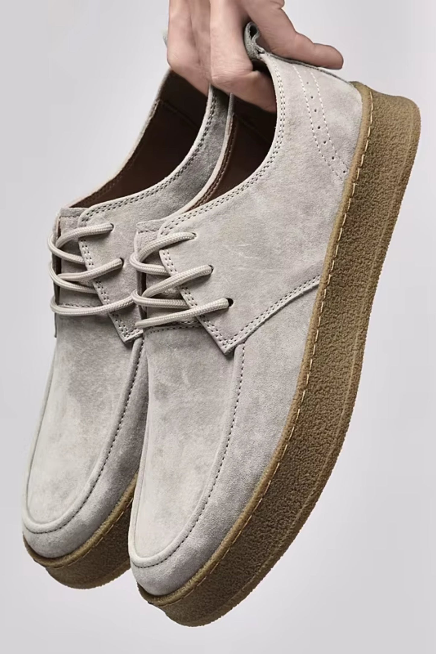Suede flat classics light grey