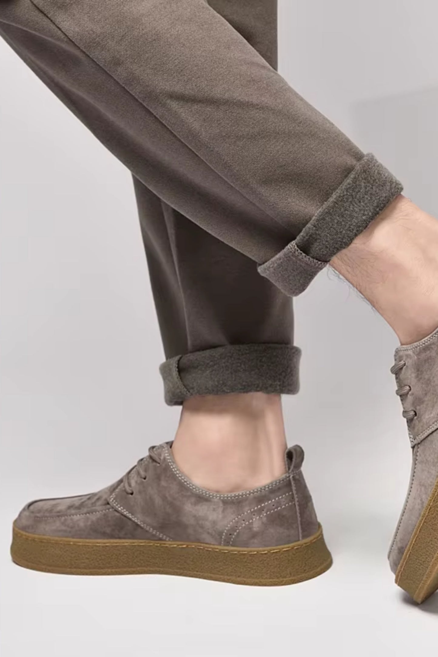 Suede flat classics dark grey