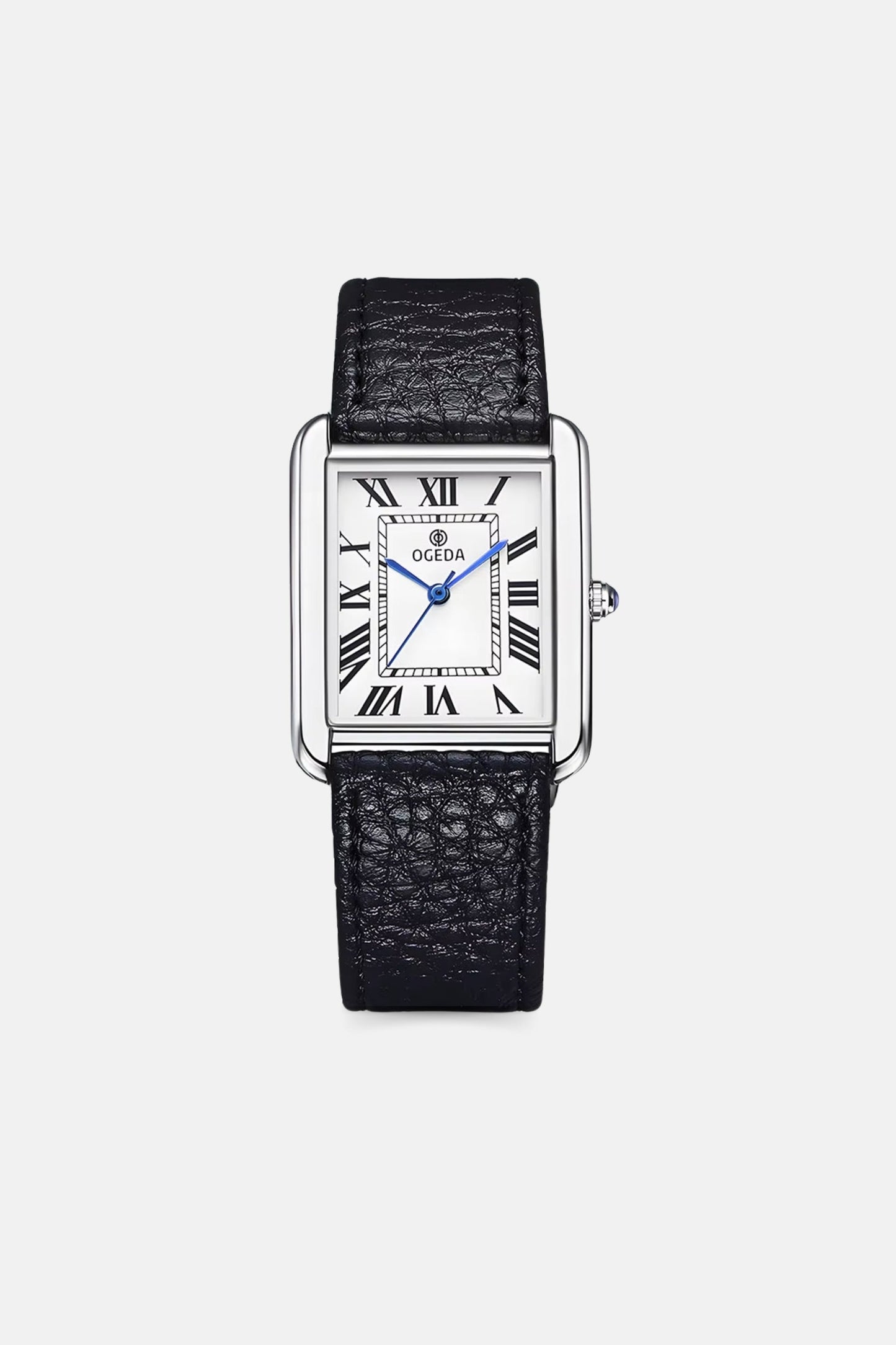 Paris square leather black/silver