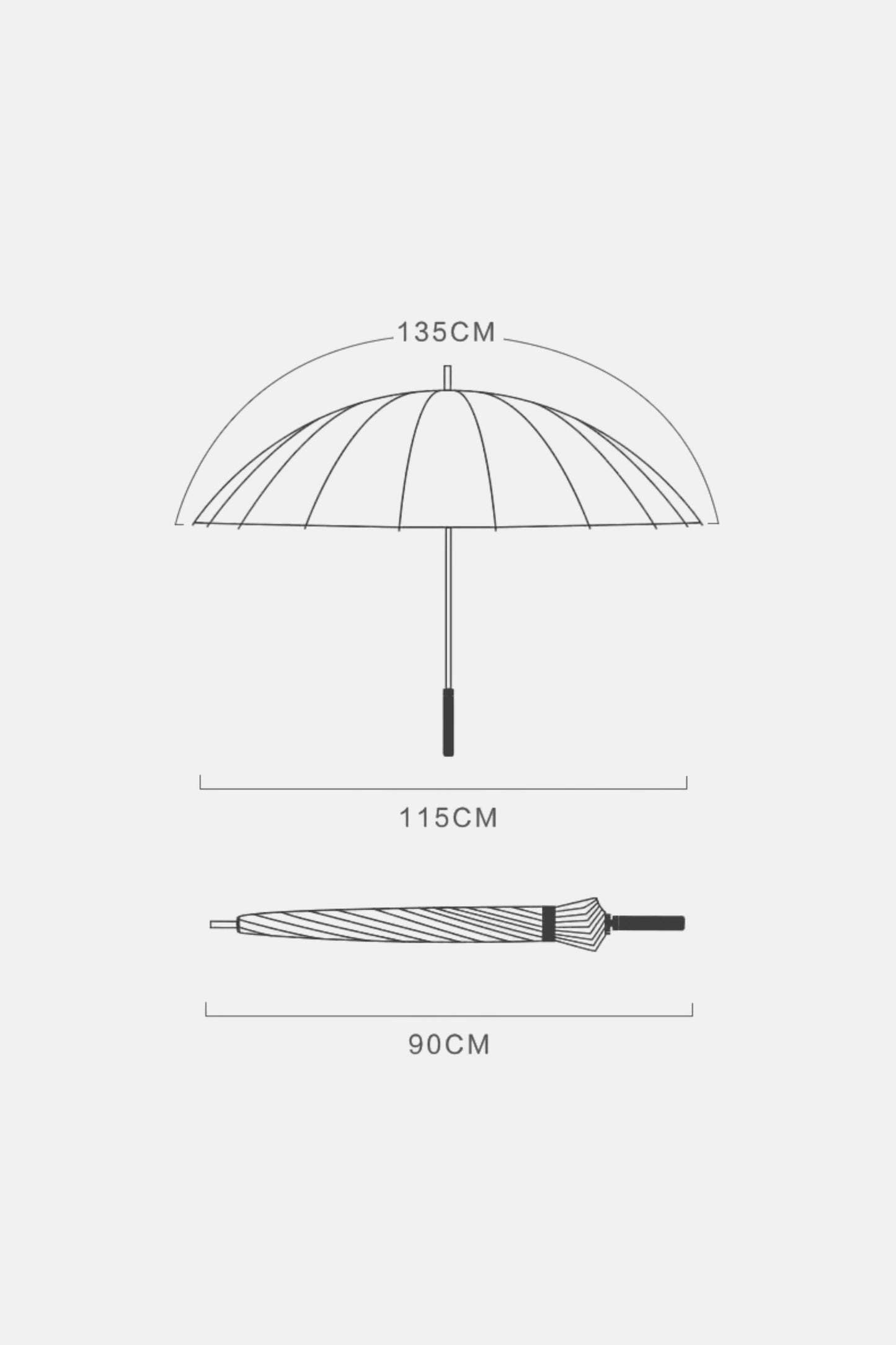 Majestic umbrella grey