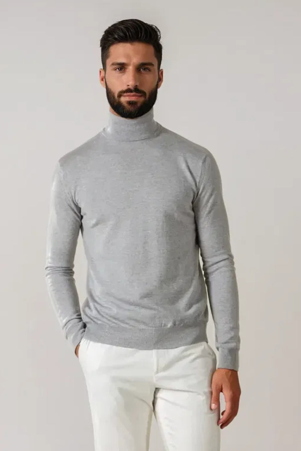 Lugano Cashmere Turtleneck - Grey