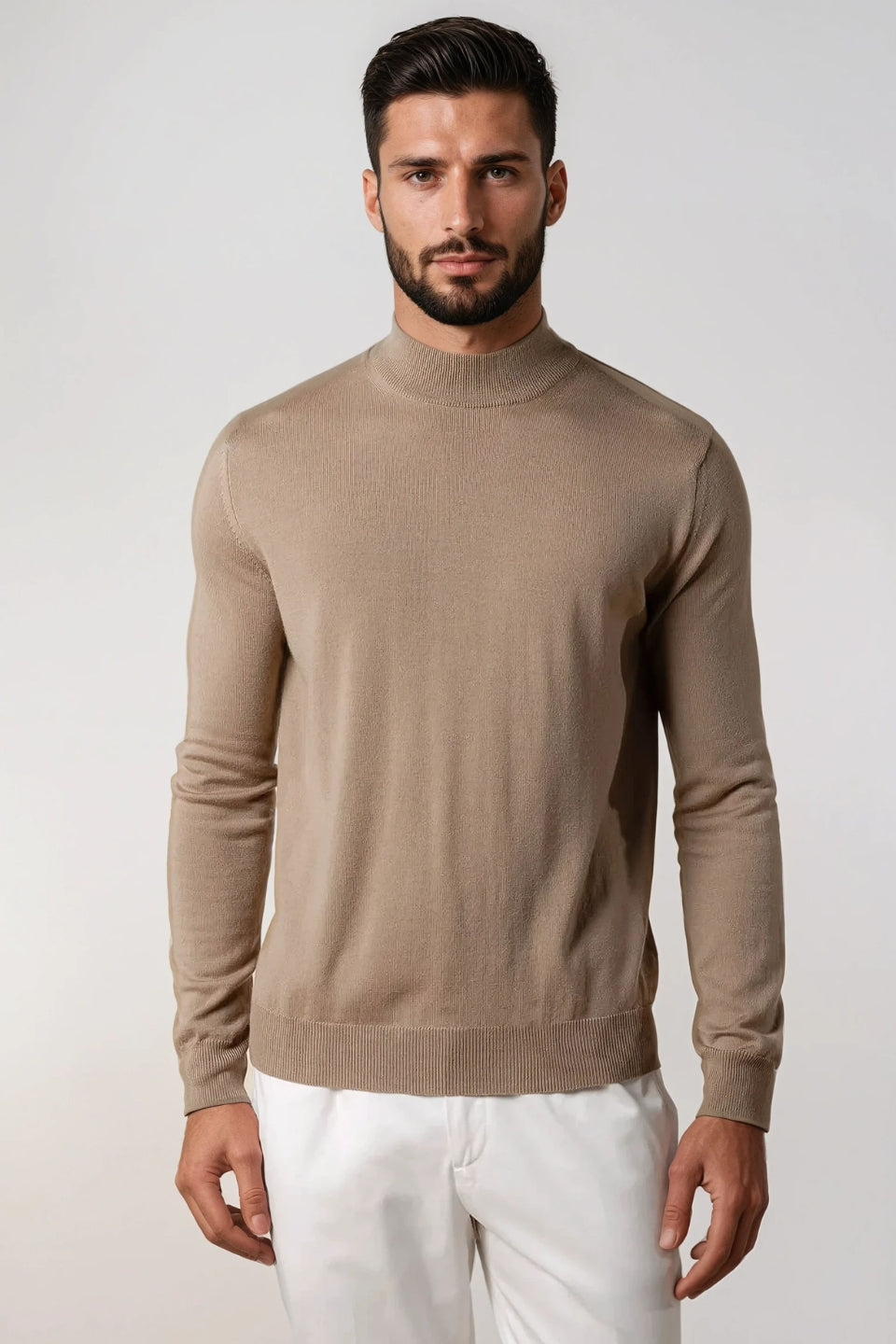 Portofino Cashmere Mockneck – Caramel