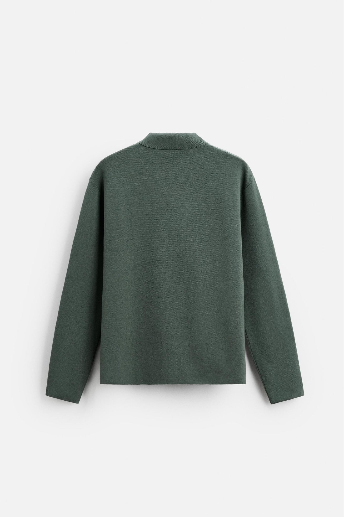 Cotton polo buttons long green