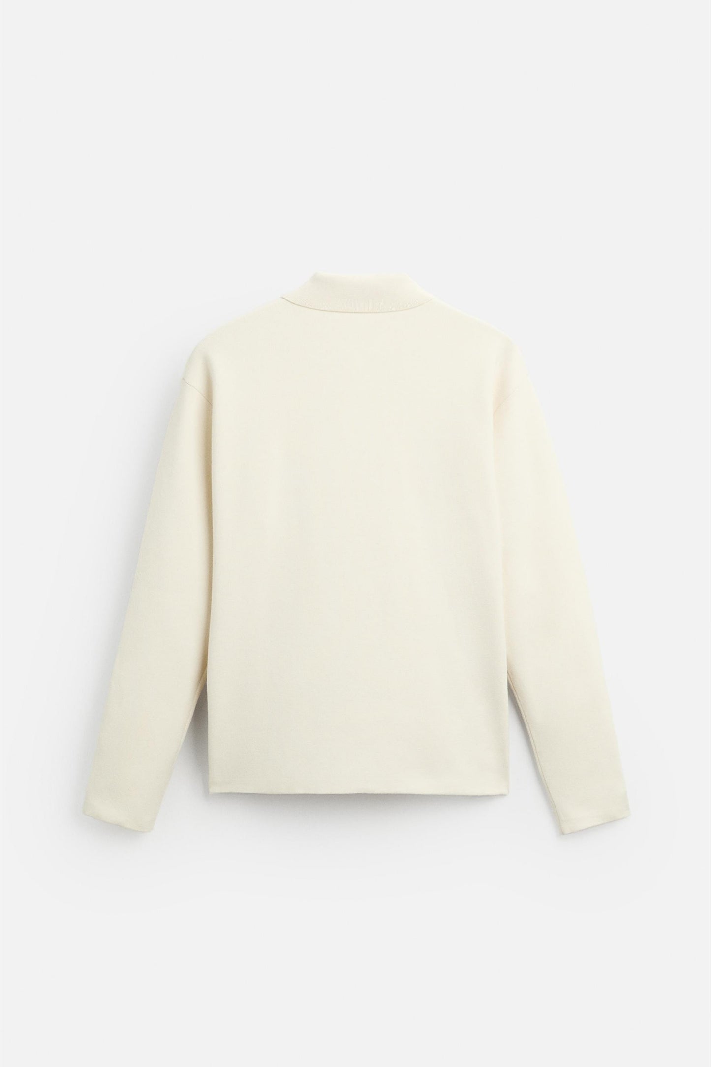Cotton polo buttons long white