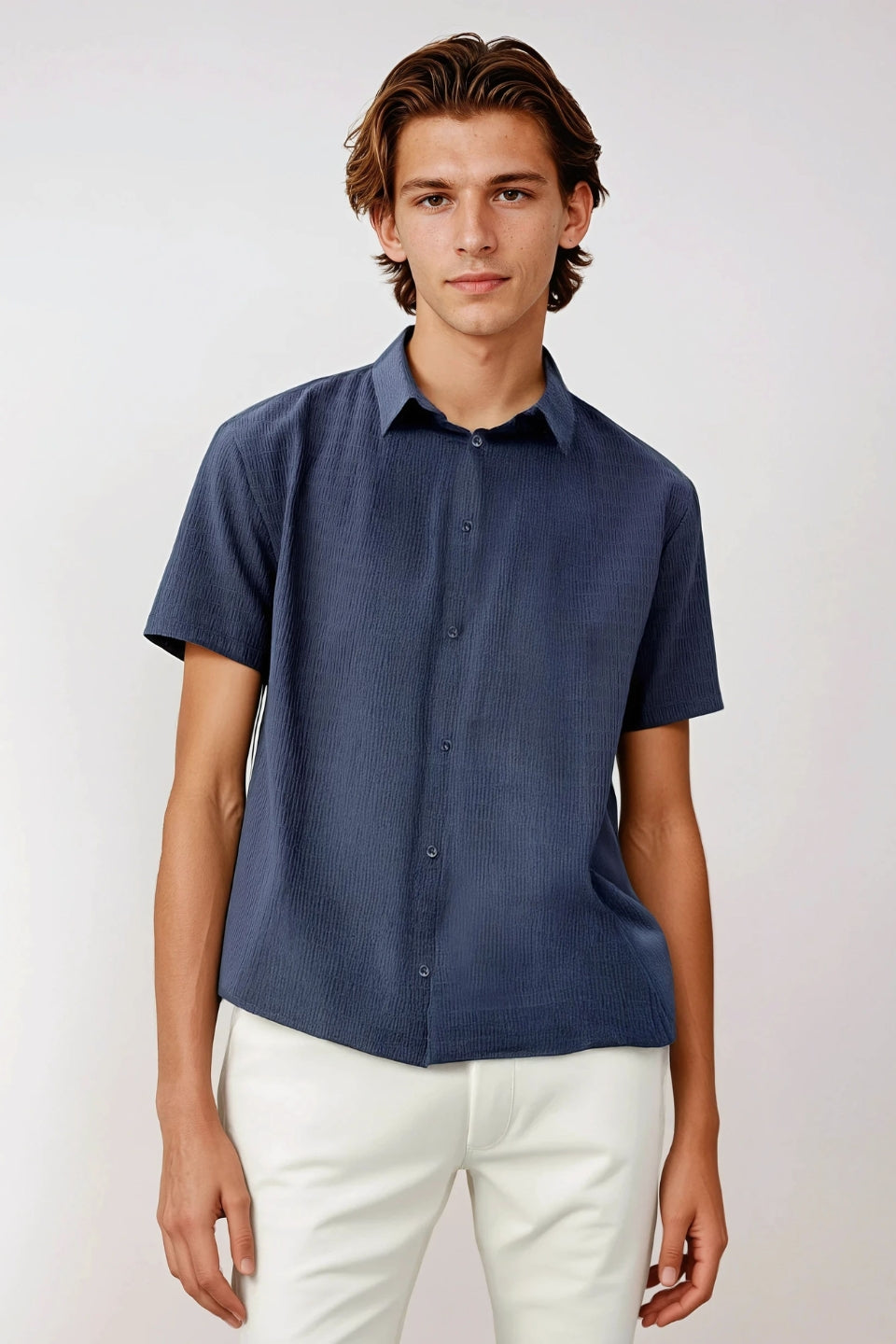 Luxurious shirt with structure blue