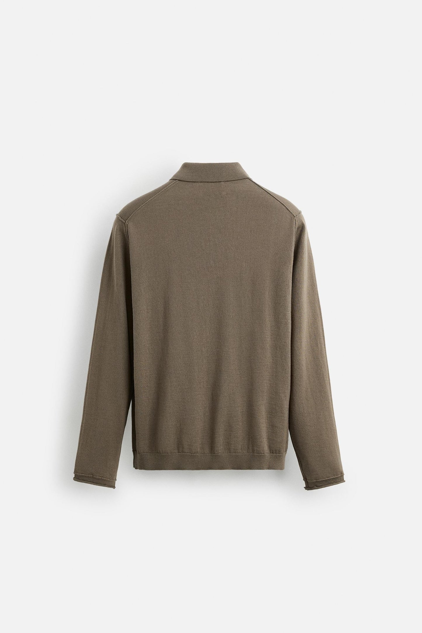 Cashmere polo buttons long light brown
