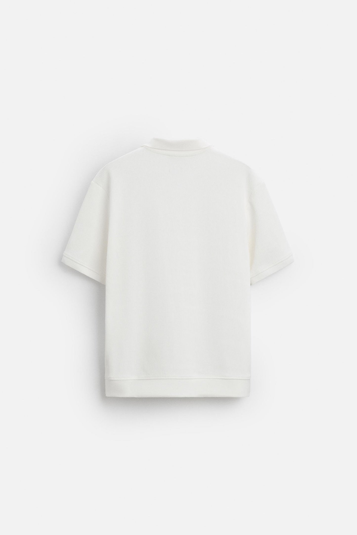 Cotton ribbed polo white