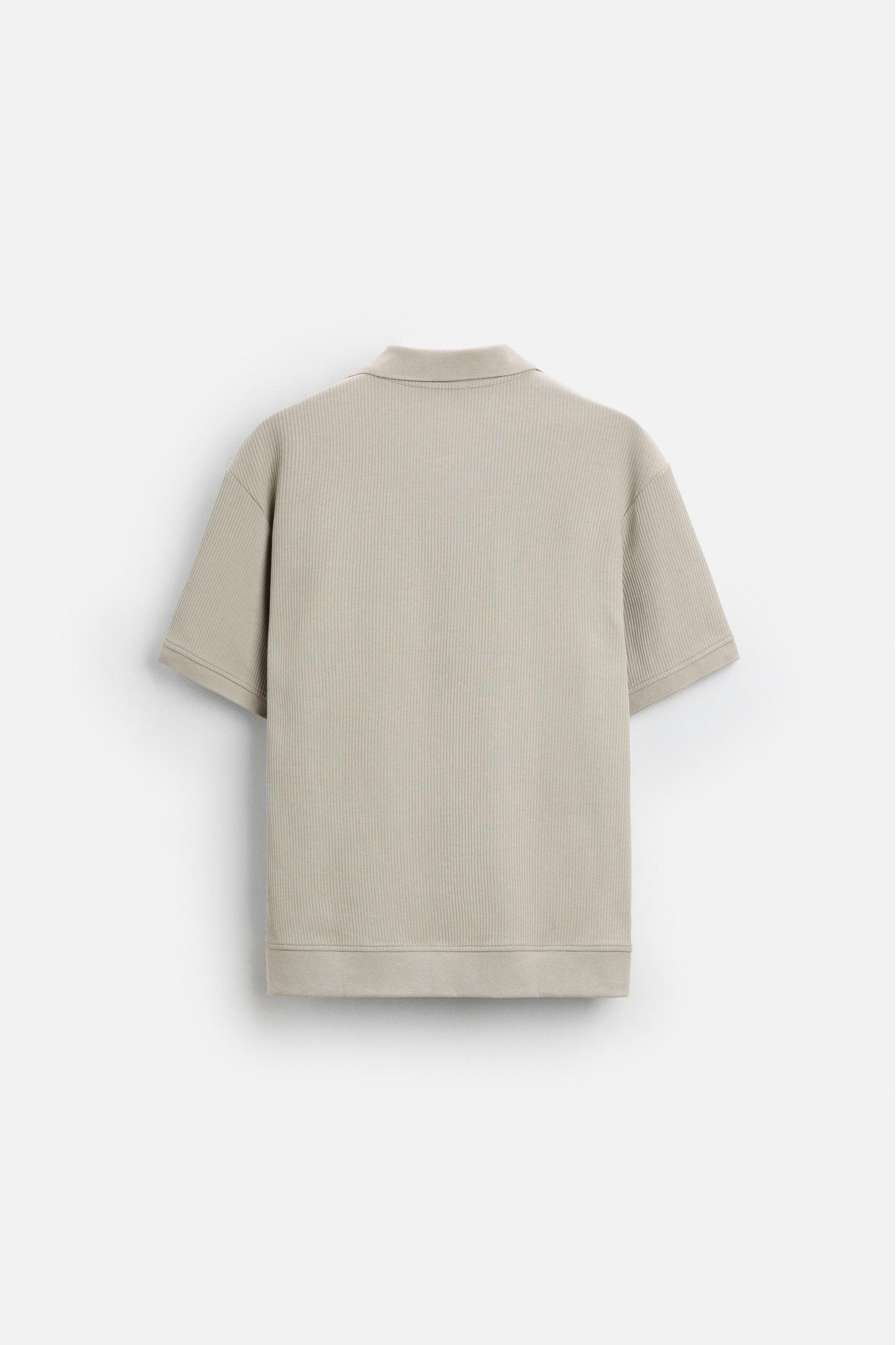 Cotton ribbed polo khaki