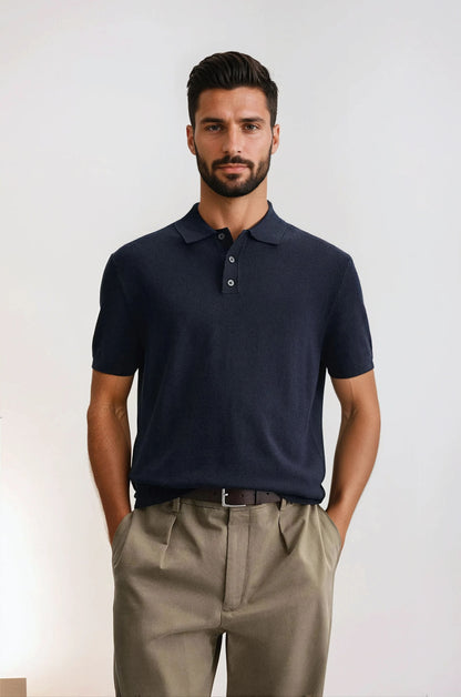 Firenze Cotton Polo - Navy