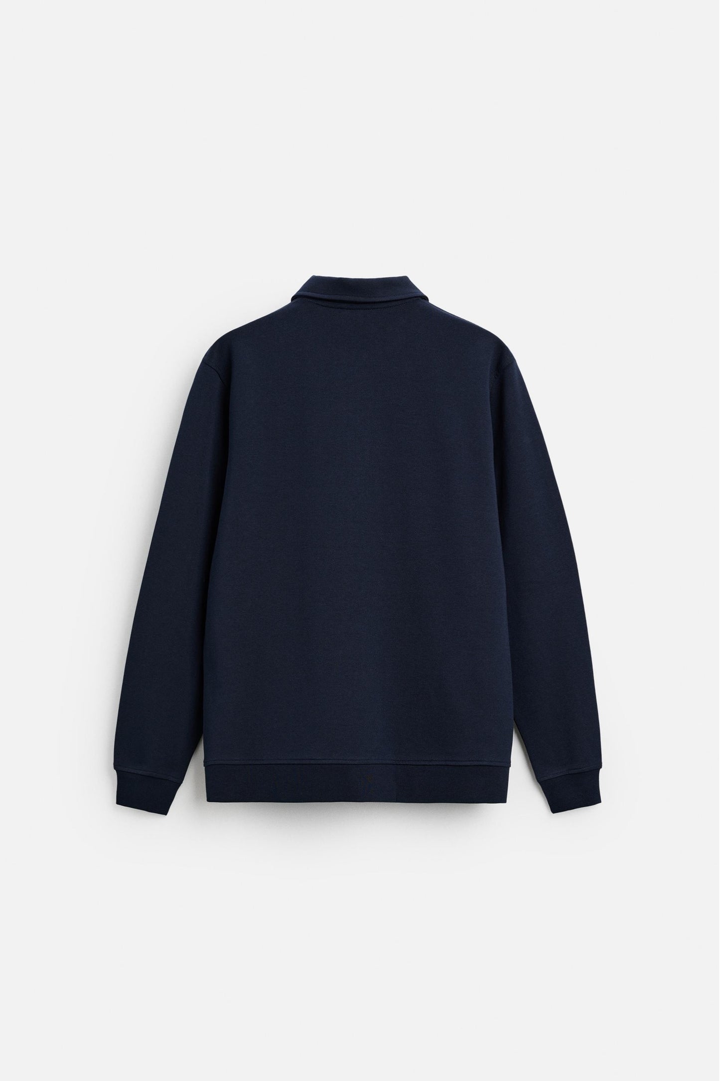 Cotton polo half zip navy blue