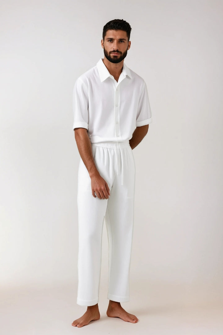Premium linnen zomer set wit