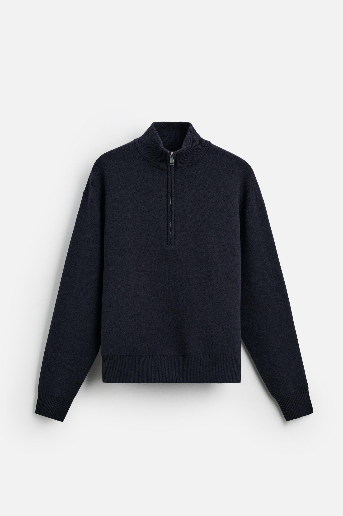 Cotton half zip sweater navy blue