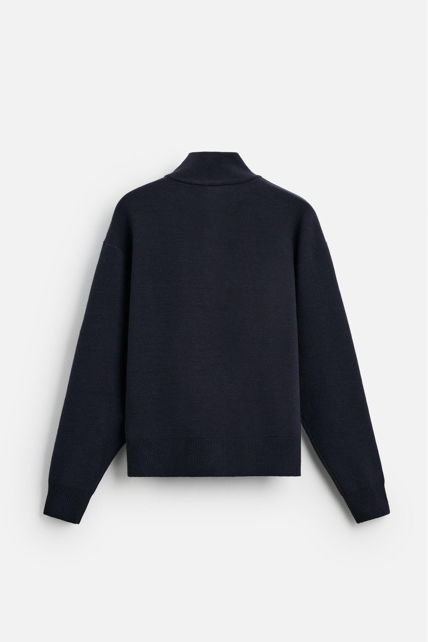 Cotton half zip sweater navy blue