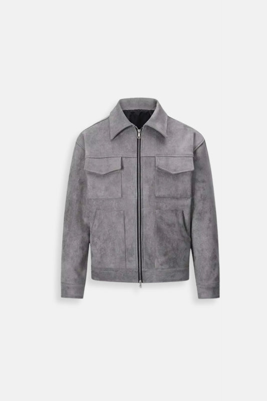 Luxurious suede jacket grey