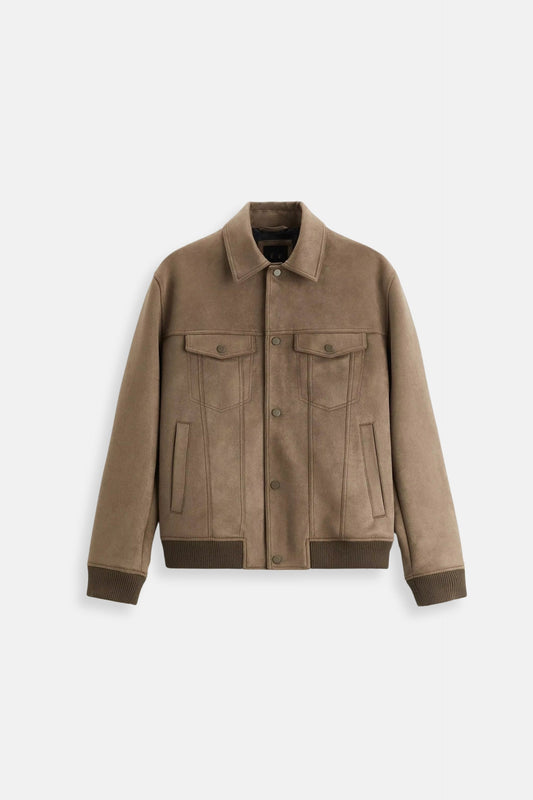 Luxury suede jacket brown