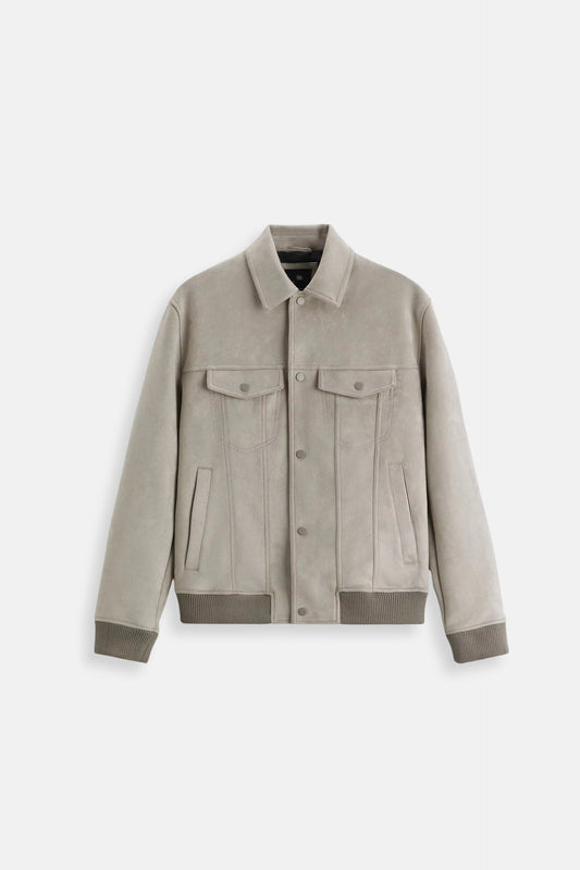 Luxurious suede jacket light beige