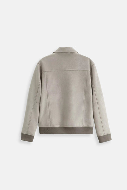 Luxurious suede jacket light beige