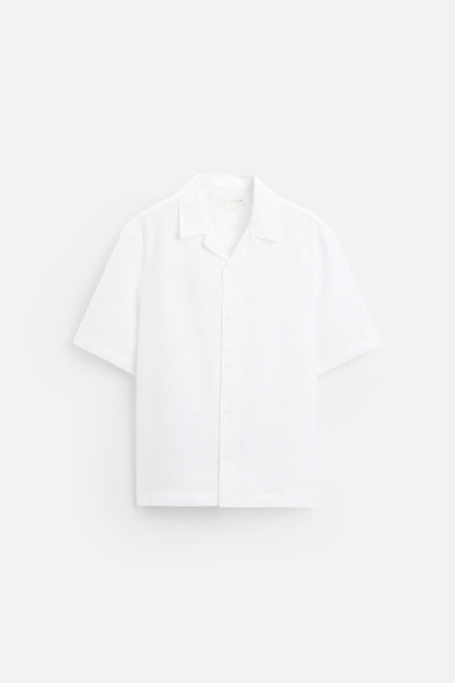Linen shirt buttons white