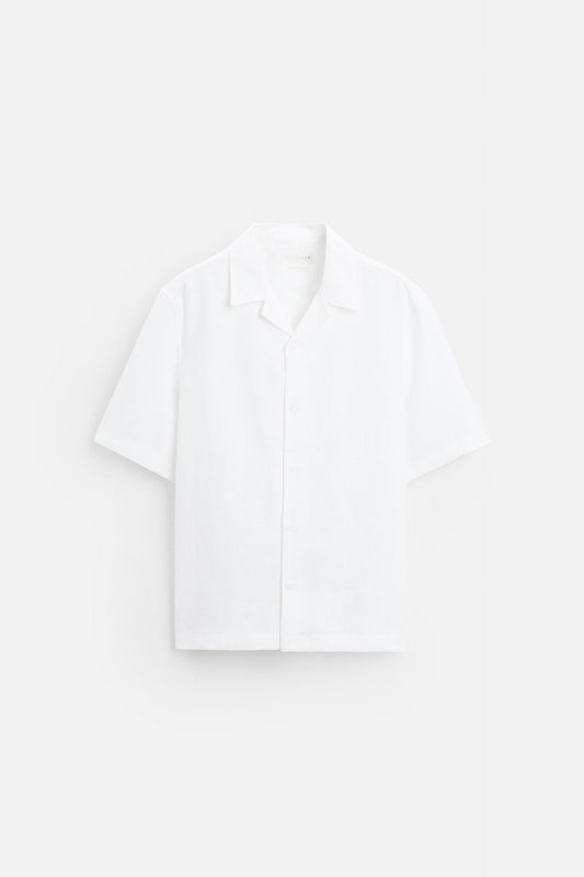 Linen shirt buttons white
