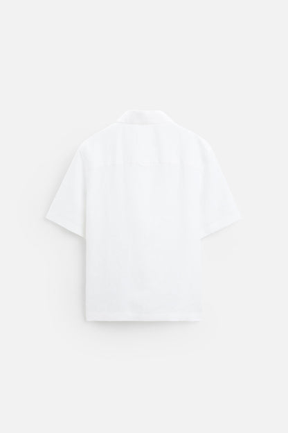 Linen shirt buttons white