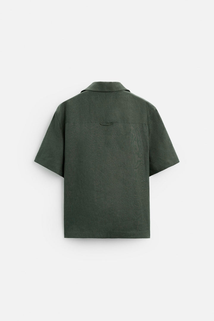Premium linen summer set army green