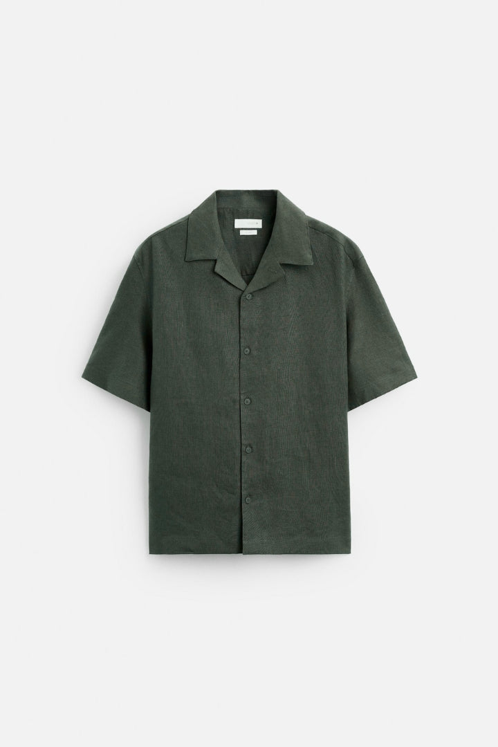 Premium linen summer set army green
