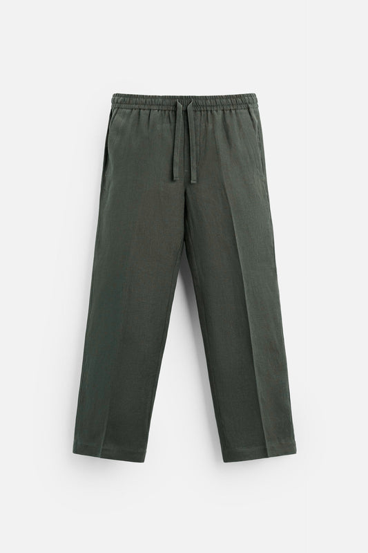 Linen trousers light army green