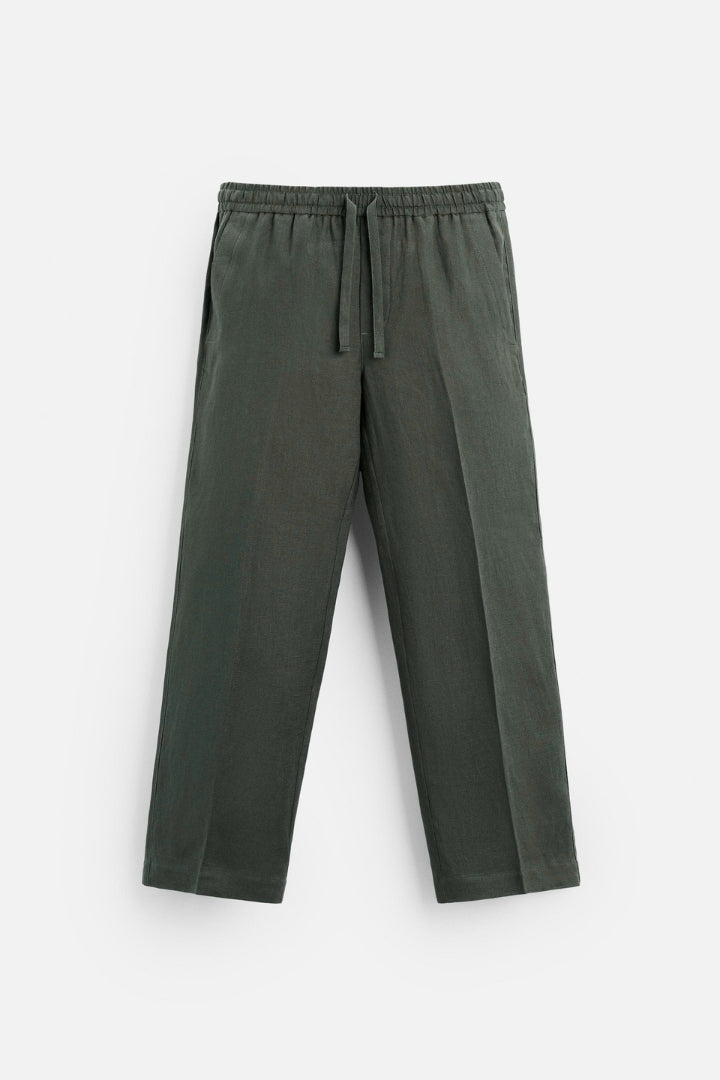 Premium linen summer set army green