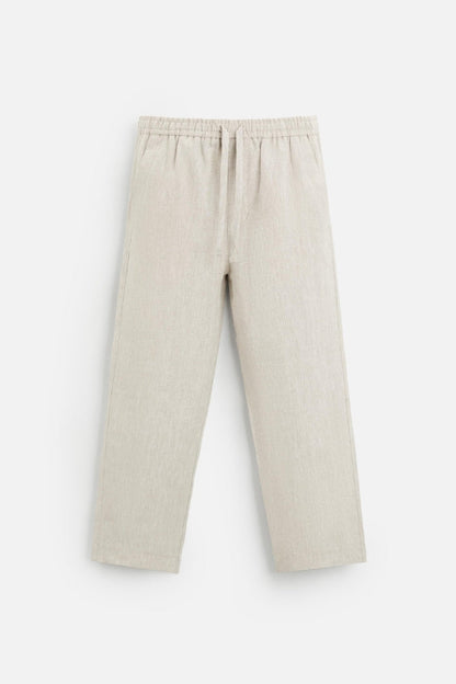 Premium linen summer set taupe