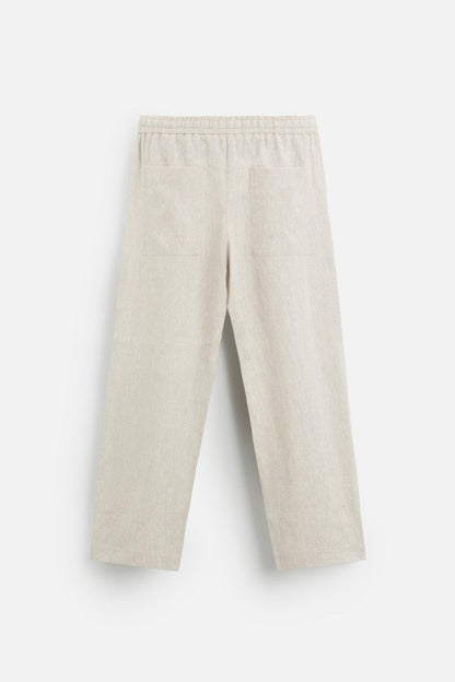Premium linen summer set taupe