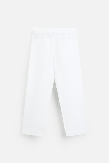 Premium linen summer set white