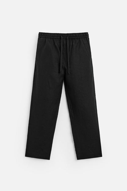 Linen trousers light black