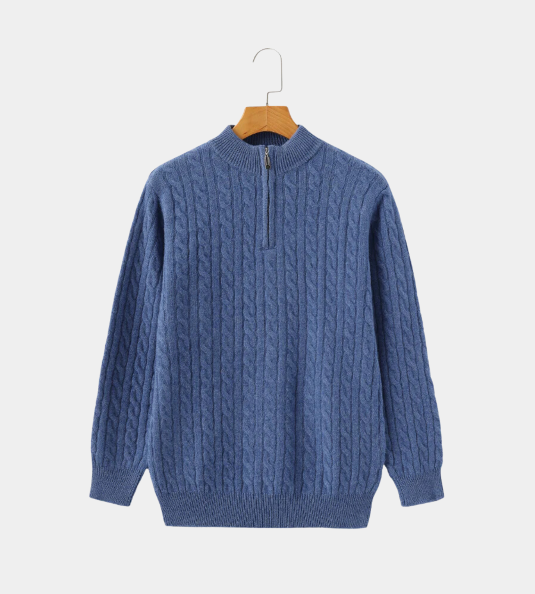 100% Cashmere cable sweater 1/4 zip