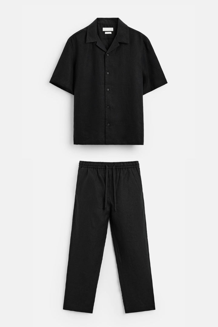 Premium linnen zomer set zwart