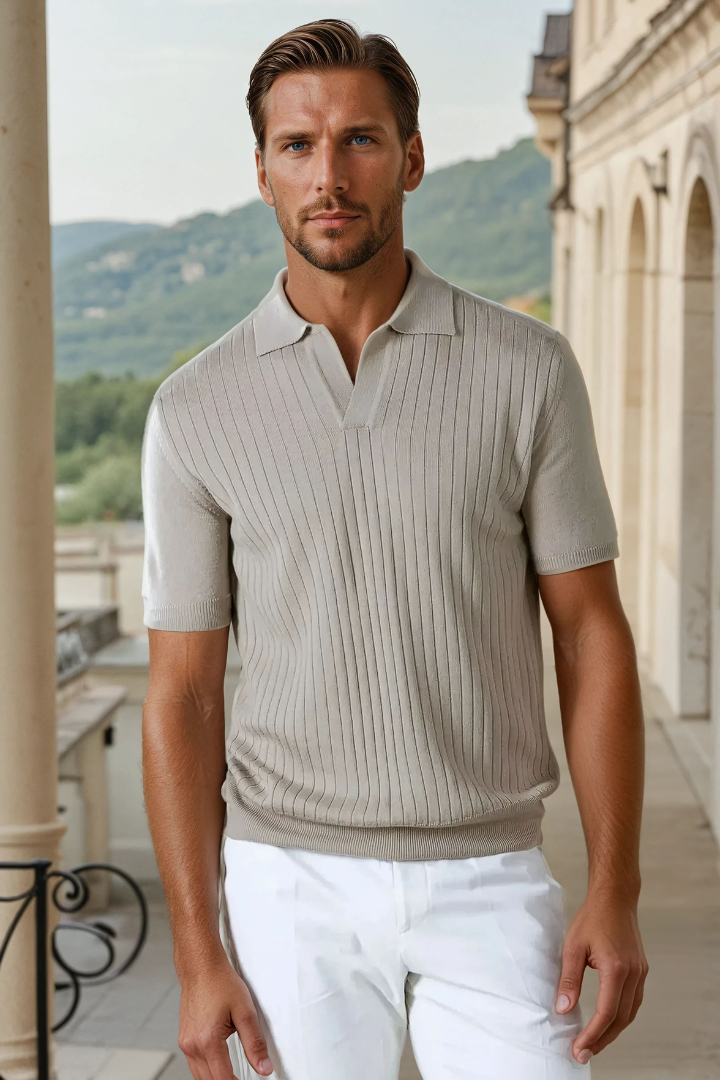 Cashwool Ripp-Polo Taupe