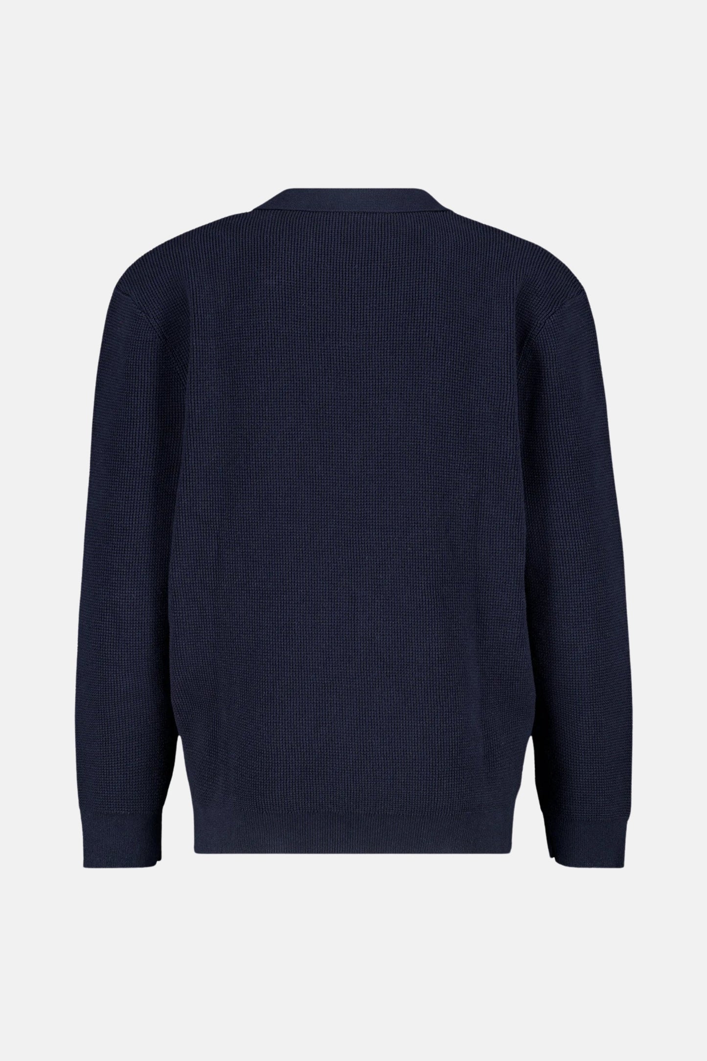 Cotton polo sweater with structure blue