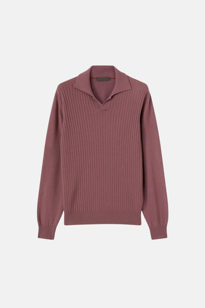 cashwool polo long pink