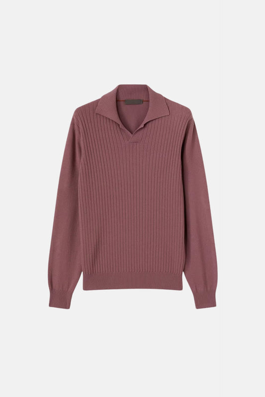 cashwool polo long pink